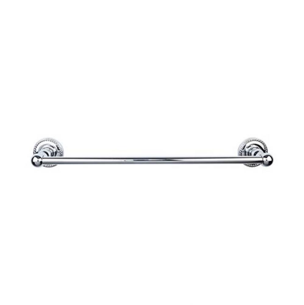 Edwardian Bath Towel Bar 18 In. Single - Rope Backplate Polished Chrome