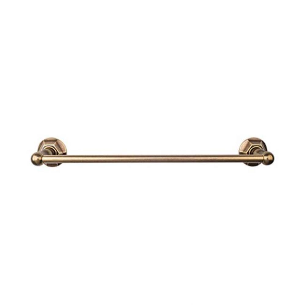 Edwardian Bath Towel Bar 24 Inch Single - Hex Backplate German Bronze