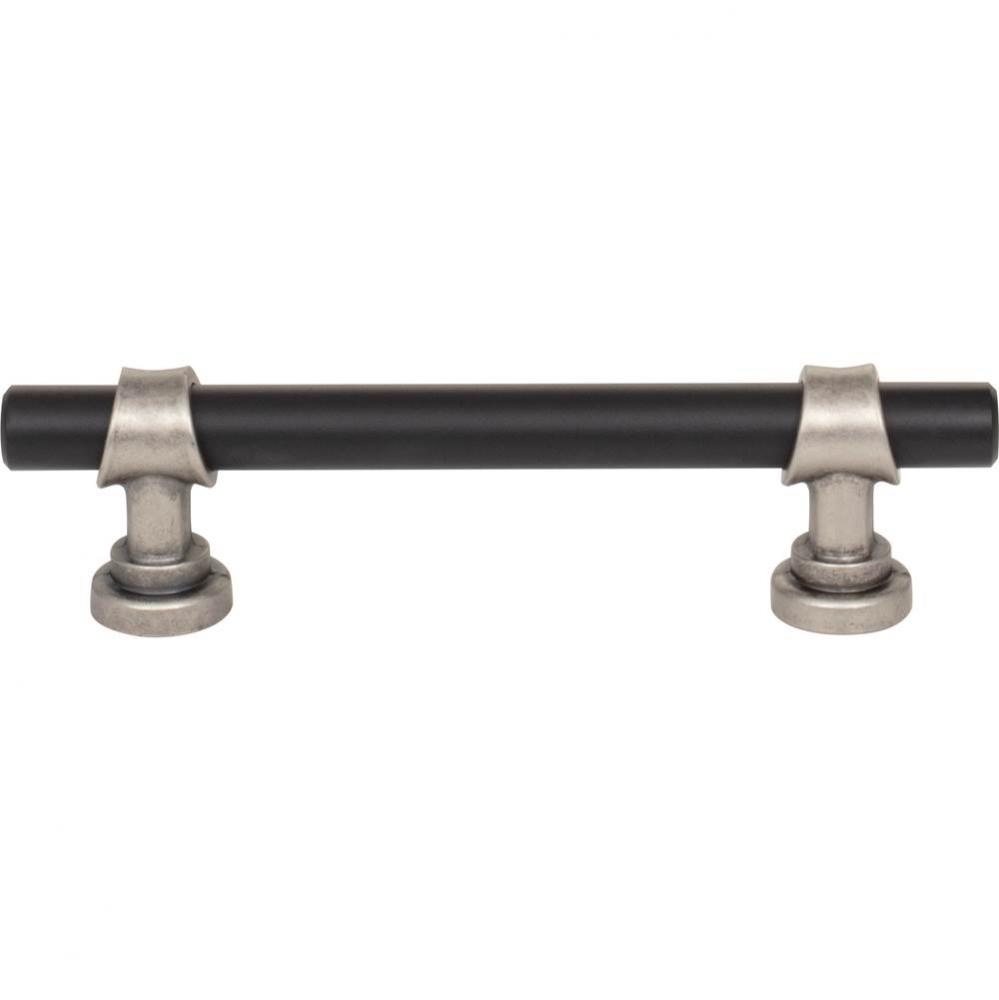 Bit Pull 3 3/4 Inch (c-c) Flat Black and Pewter Antique