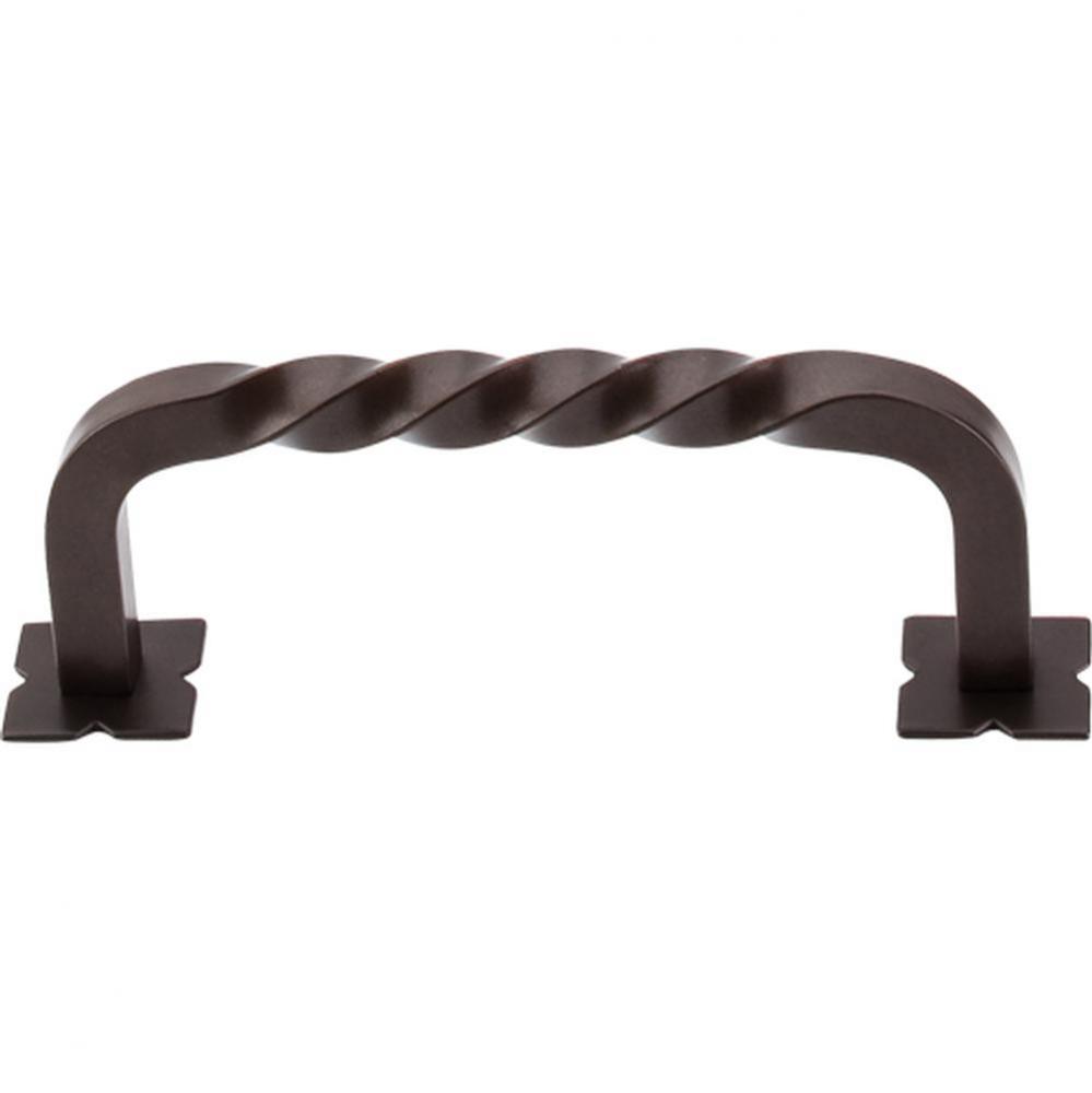 Square Twist D Pull 3 3/4 inch (c-c) w/Backplates Oil Rubbed Bronze