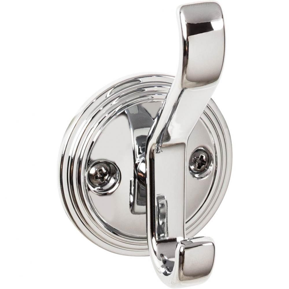 Reeded Hook 3 1/8 Inch Polished Chrome