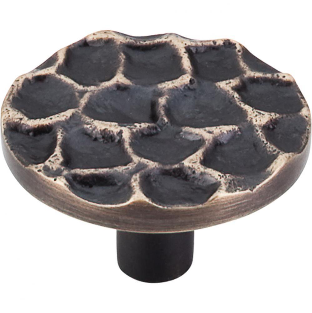 Cobblestone Round Knob 1 15/16 Inch Brass Antique