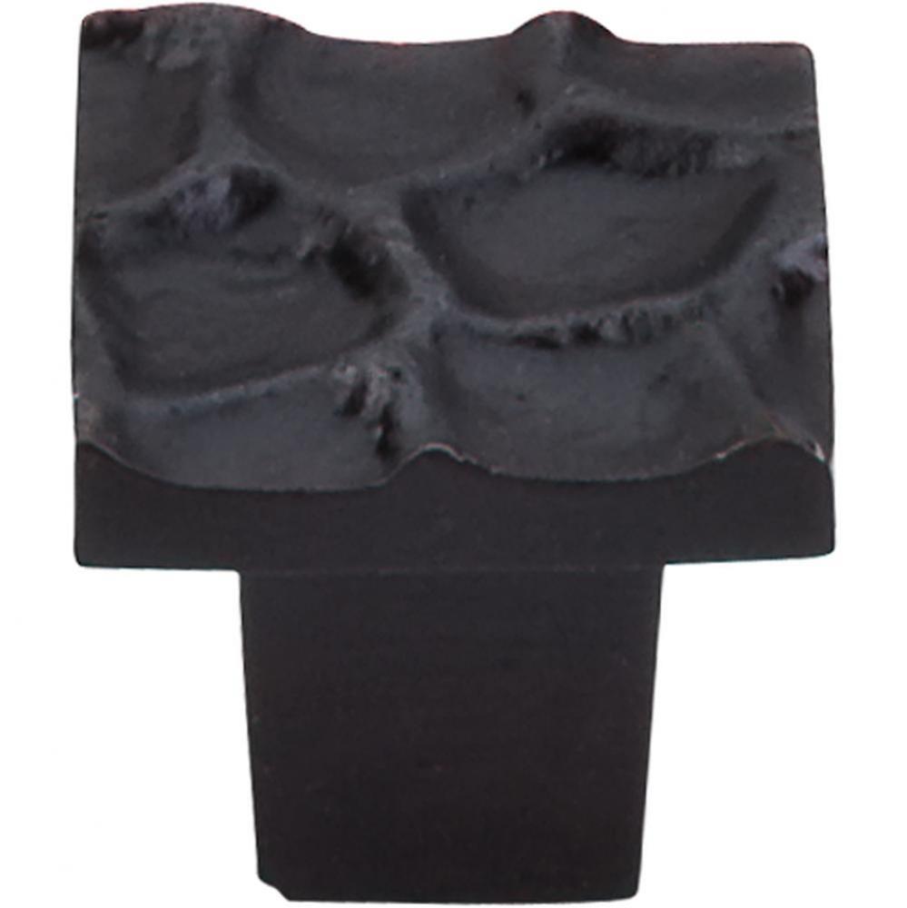 Cobblestone Square Knob 1 1/8 Inch Coal Black