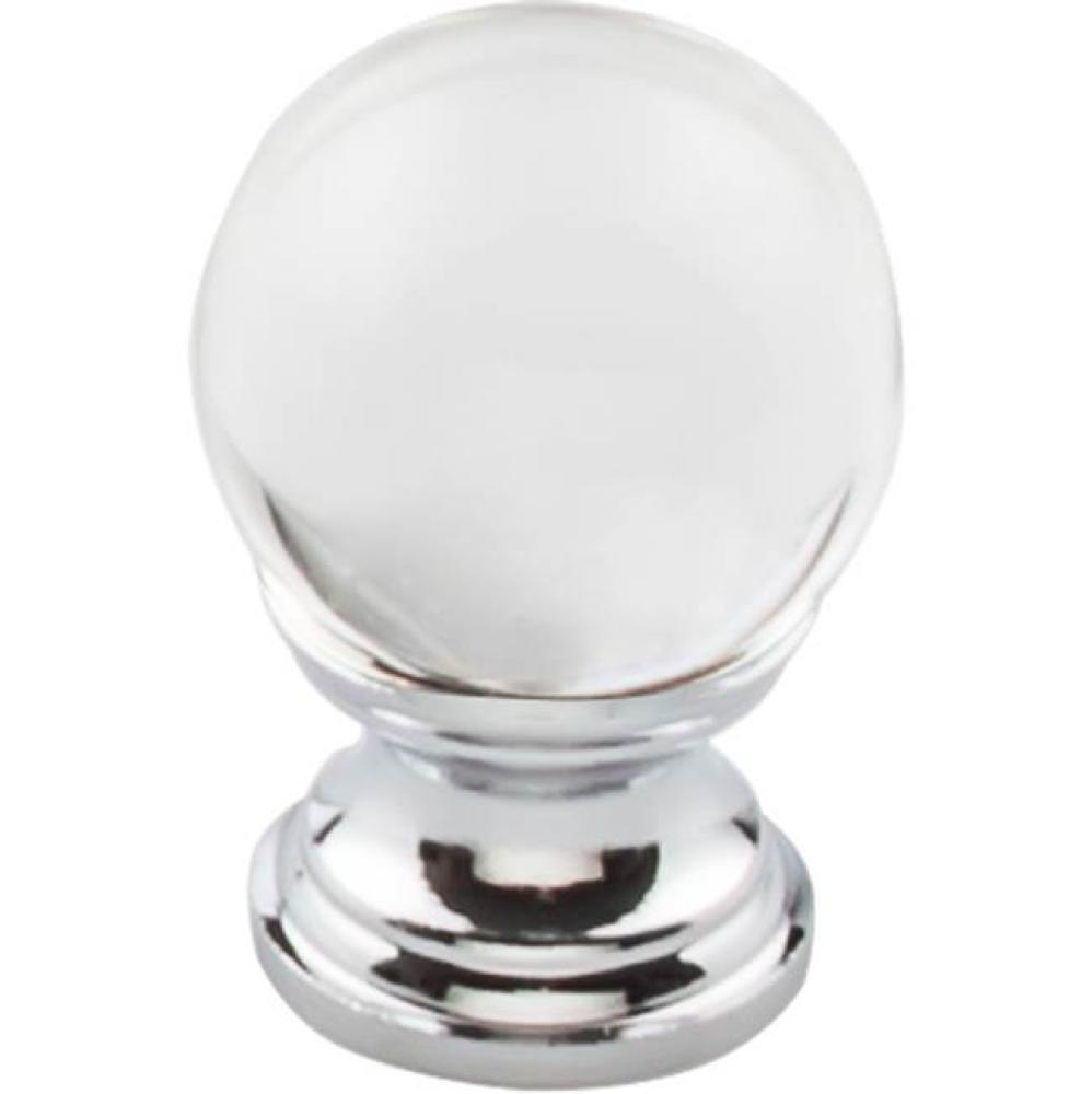 Clarity Clear Glass Knob 1 Inch Polished Chrome Base