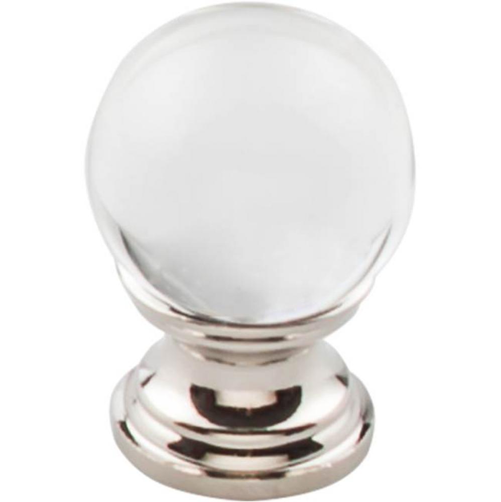 Clarity Clear Glass Knob 1 Inch Polished Nickel Base