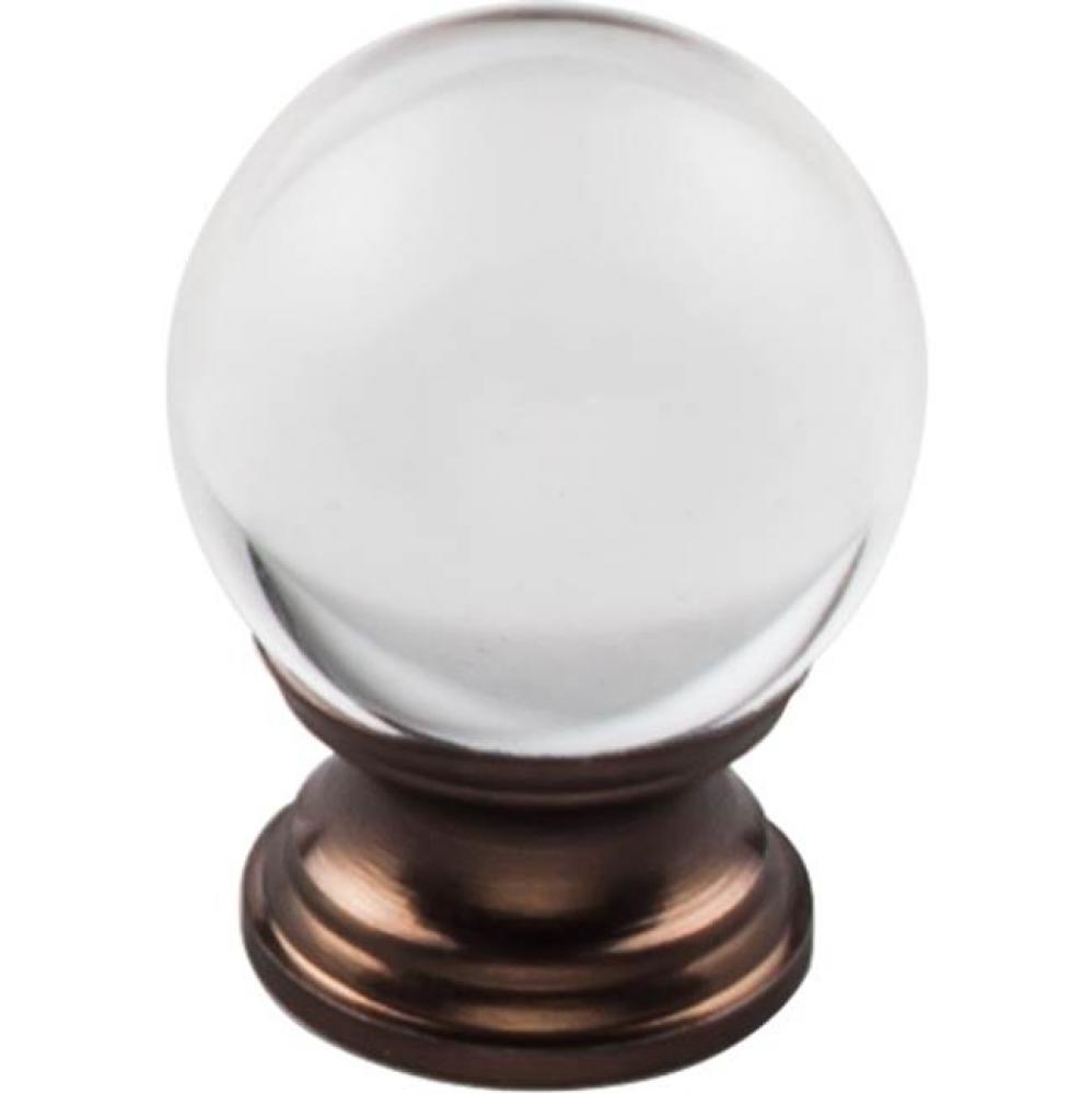 Clarity Clear Glass Knob 1 3/16 Inch Oil Rubbed Bronze Base