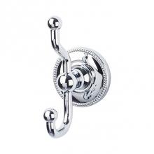 Top Knobs ED2PCA - Edwardian Bath Double Hook Beaded Backplate Polished Chrome