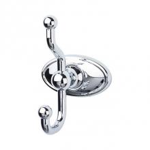 Top Knobs ED2PCC - Edwardian Bath Double Hook Oval Backplate Polished Chrome