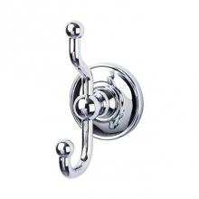 Top Knobs ED2PCD - Edwardian Bath Double Hook Plain Backplate Polished Chrome