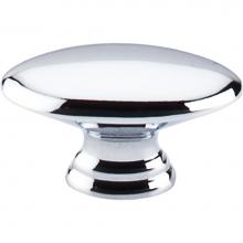 Top Knobs M380 - Flat Oval Knob 1 1/2 Inch Polished Chrome