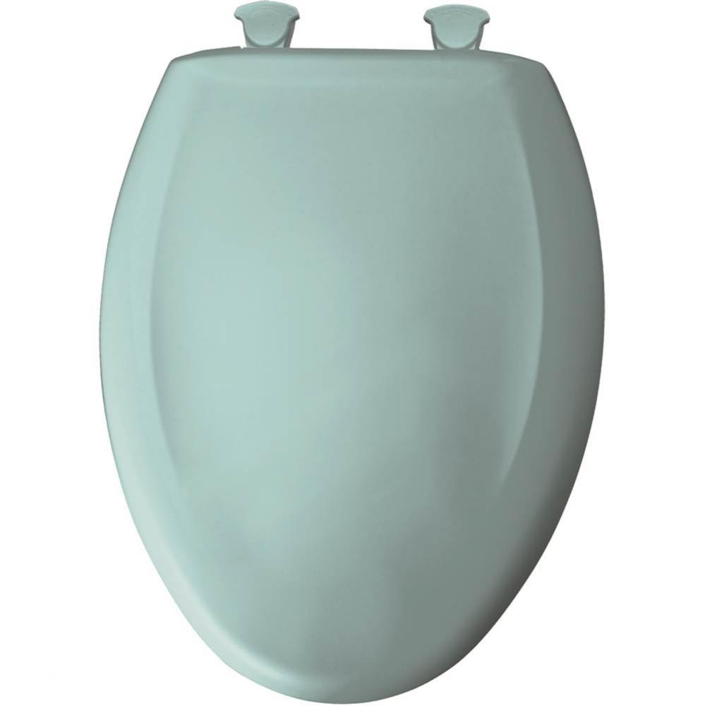 Elongated Plastic Toilet Seat in Light Turquoise with STA-TITE Seat Fastening System, Easy-Clean &