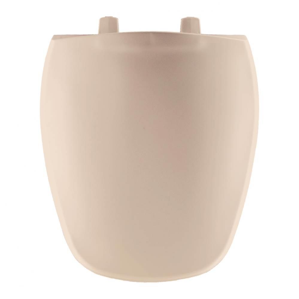 Round Plastic Toilet Seat in Blush fits Eljer Emblem with Top-Tite Hinge