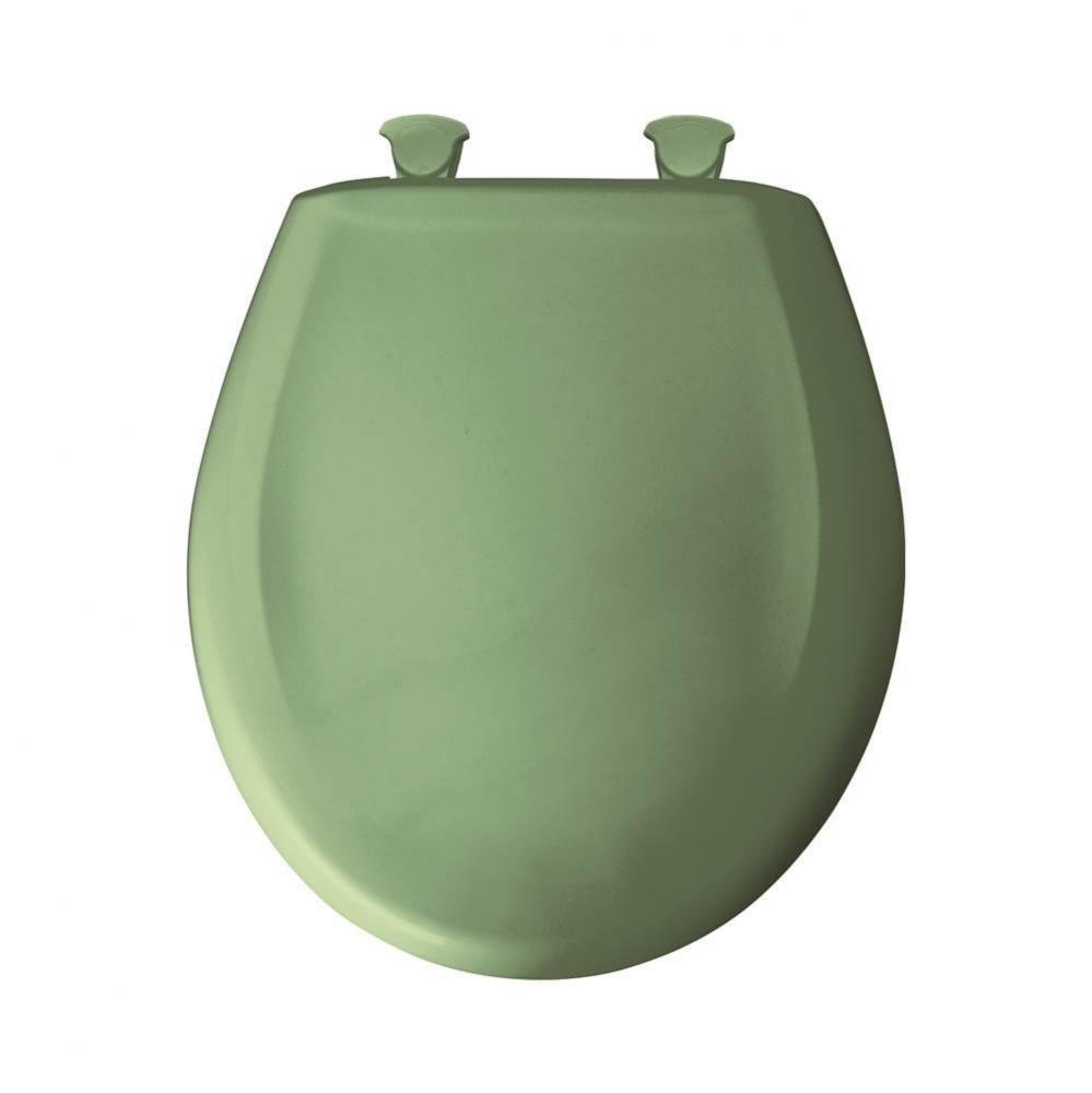 Round Plastic Toilet Seat in Jade with STA-TITE Seat Fastening System, Easy-Clean &amp; Change and