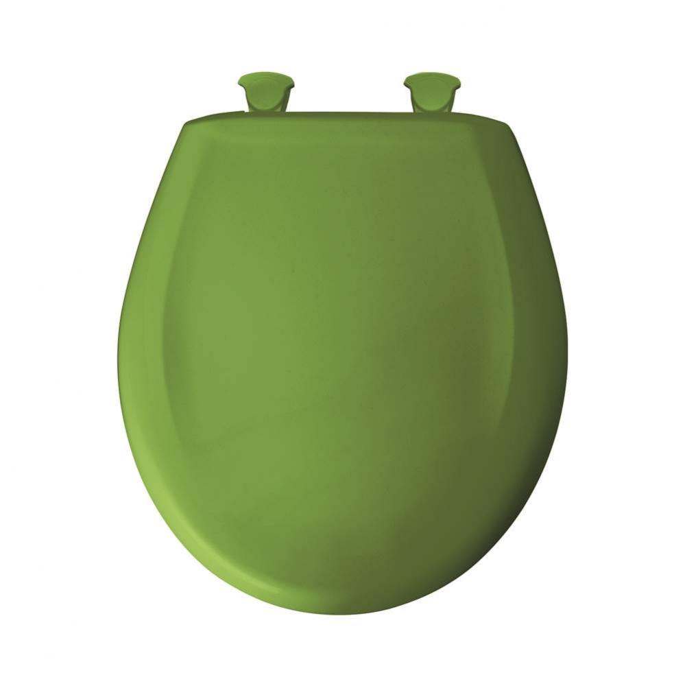 Round Plastic Toilet Seat in Fresh Green with STA-TITE Seat Fastening System, Easy-Clean &amp; Cha