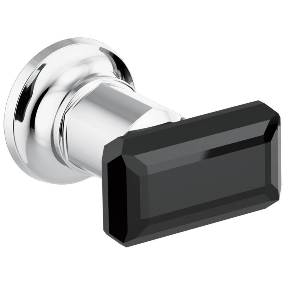 Invari&#xae; Two-Handle Wall Mount Tub Filler Black Crystal Knob Handle Kit