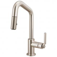 Brizo 63964LF-SS - Litze® Pull-Down Prep Faucet with Angle Spout - Industrial Handle