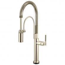 Brizo 64343LF-PN - Litze® SmartTouch Semi-Professional Kitchen Faucet - Knurled Handle