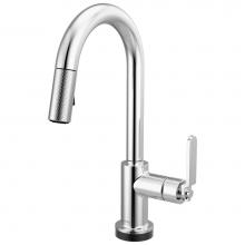 Brizo 64944LF-PC - Litze® Smarttouch Pull-Down Prep Faucet with Arc Spout - Industrial Handle