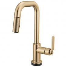 Brizo 64954LF-GL - Litze® Smarttouch Pull-Down Prep Faucet with Square Spout - Industrial Handle