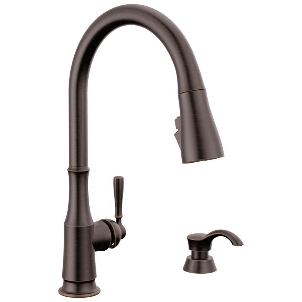 Capertee™ Single Handle Pull-Down Kitchen Faucet with Soap Dispenser and ShieldSpray Technology