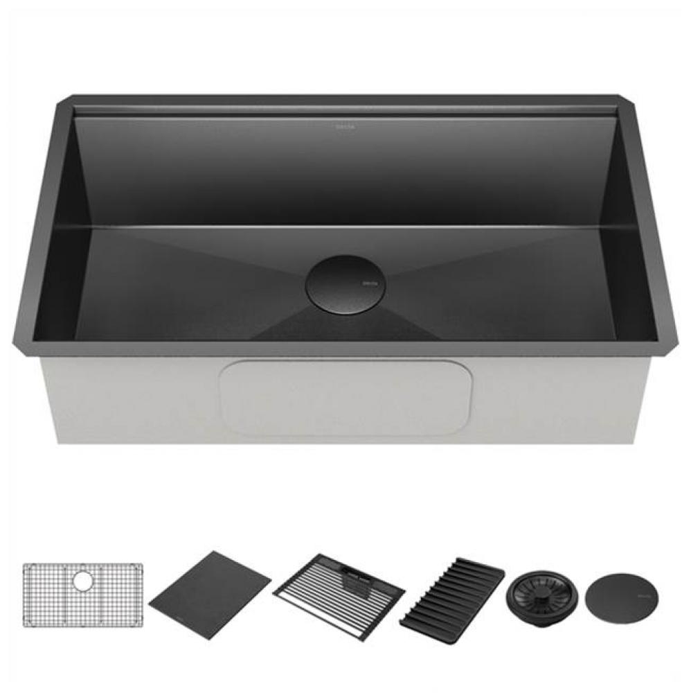 Rivet™ 32&apos;&apos; Workstation Kitchen Sink Undermount 16 Gauge Stainless Steel Single Bowl i