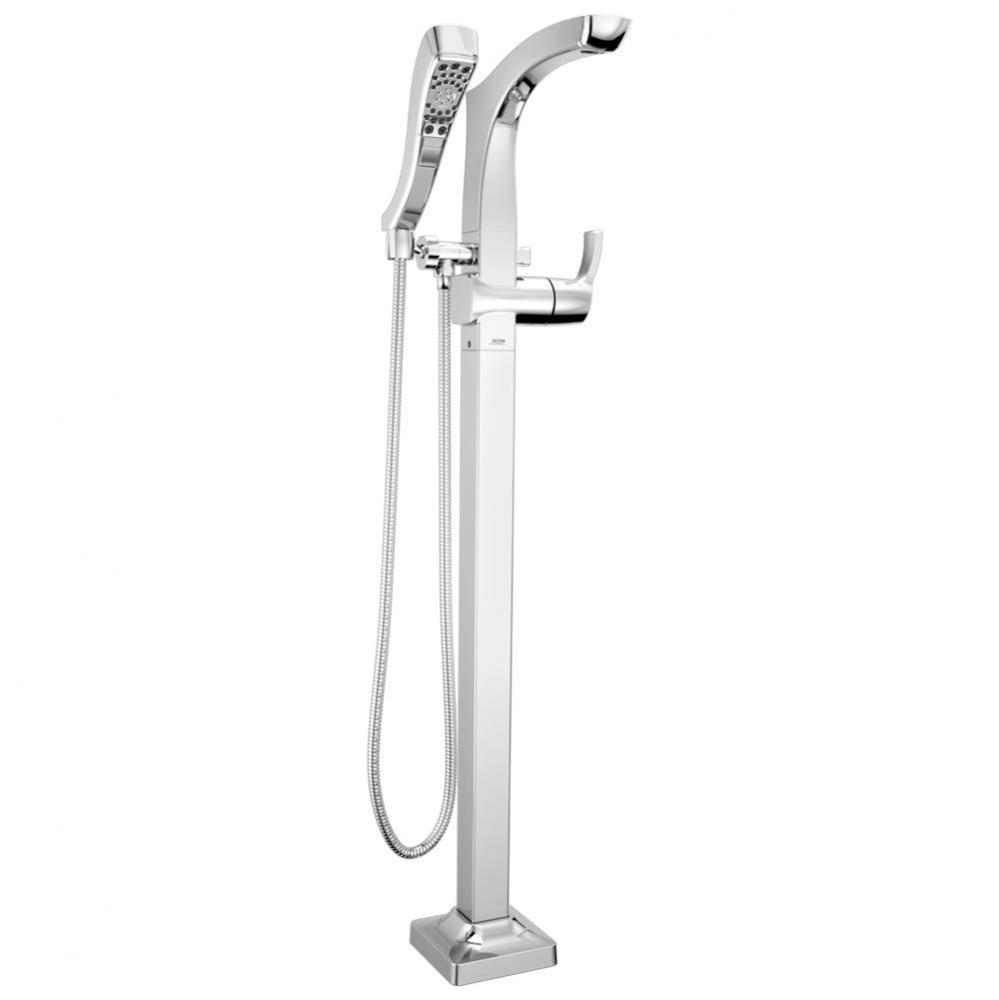 Tesla&#xae; Single Handle Floor Mount Tub Filler Trim with Hand Shower