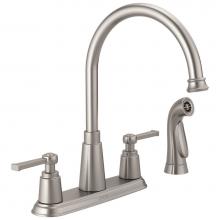 Delta Faucet 21742LF-SP - Emmett® Two Handle Kitchen Faucet with Spray