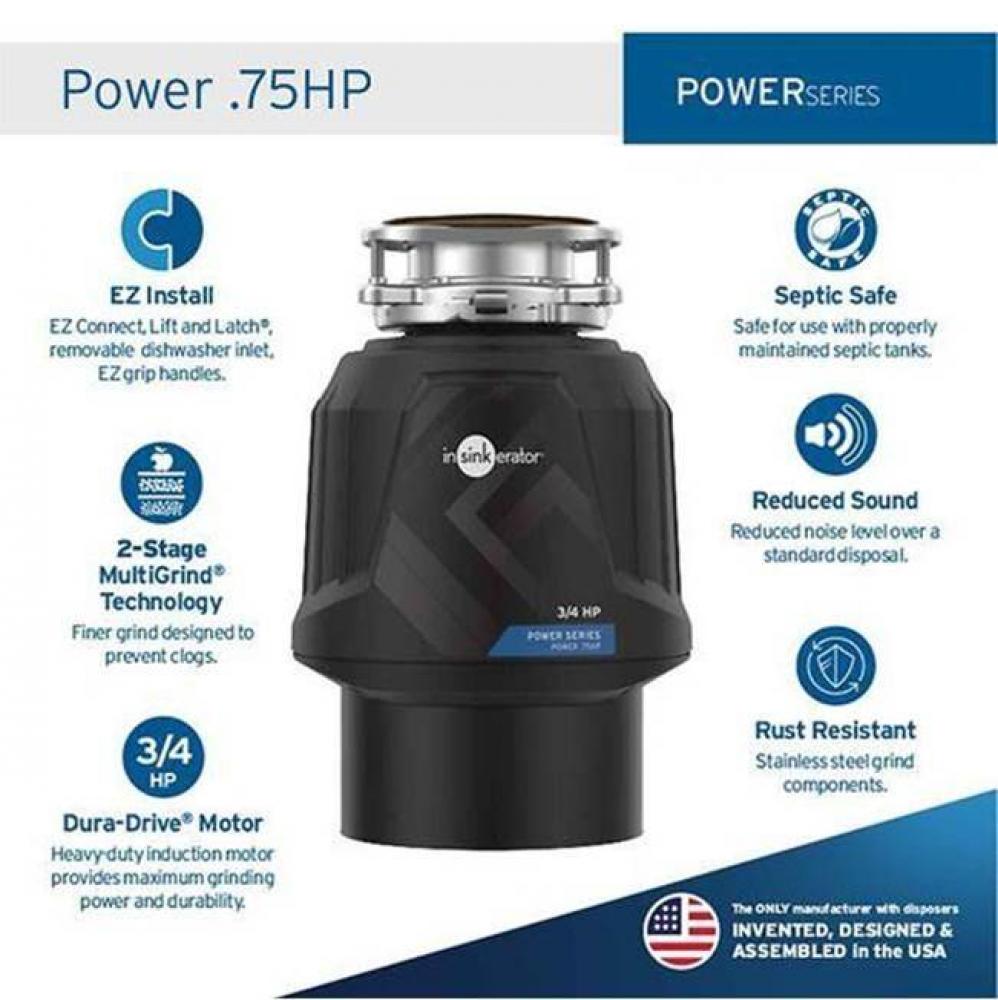 Power .75HP Garbage Disposal