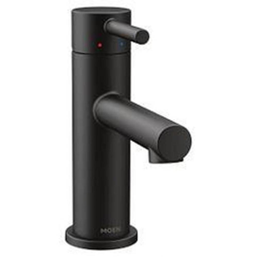 Matte black one-handle bathroom faucet