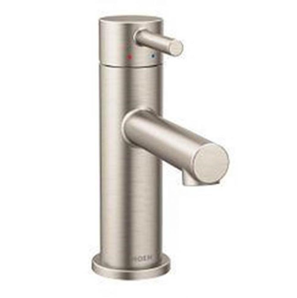 Brushed nickel one-handle bathroom faucet