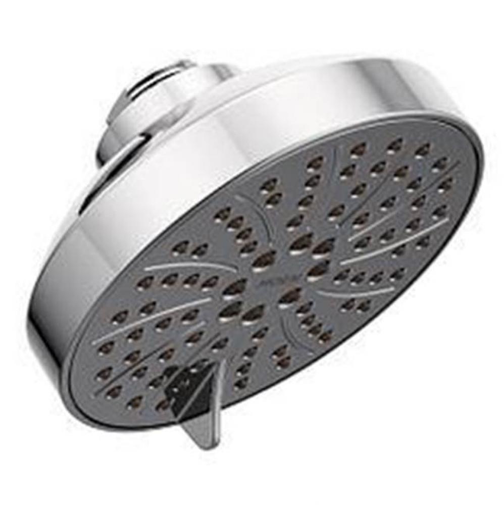 Chrome six-function 4.5&apos;&apos; diameter spray head eco-performance showerhead