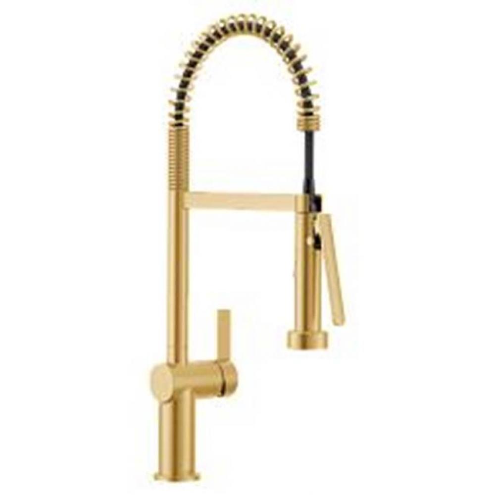 Brushed Gold One-Handle Pulldown Kitchen Faucet