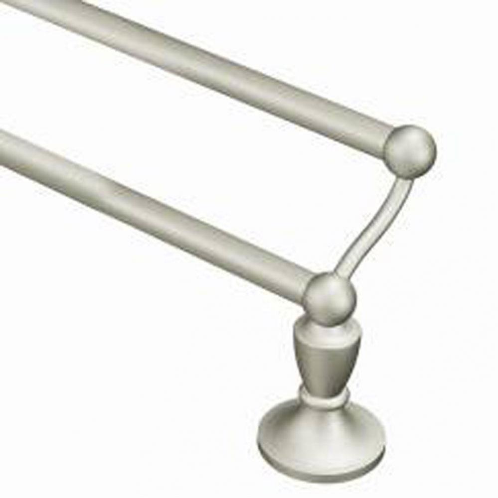 Brushed nickel 24&apos;&apos; double towel bar