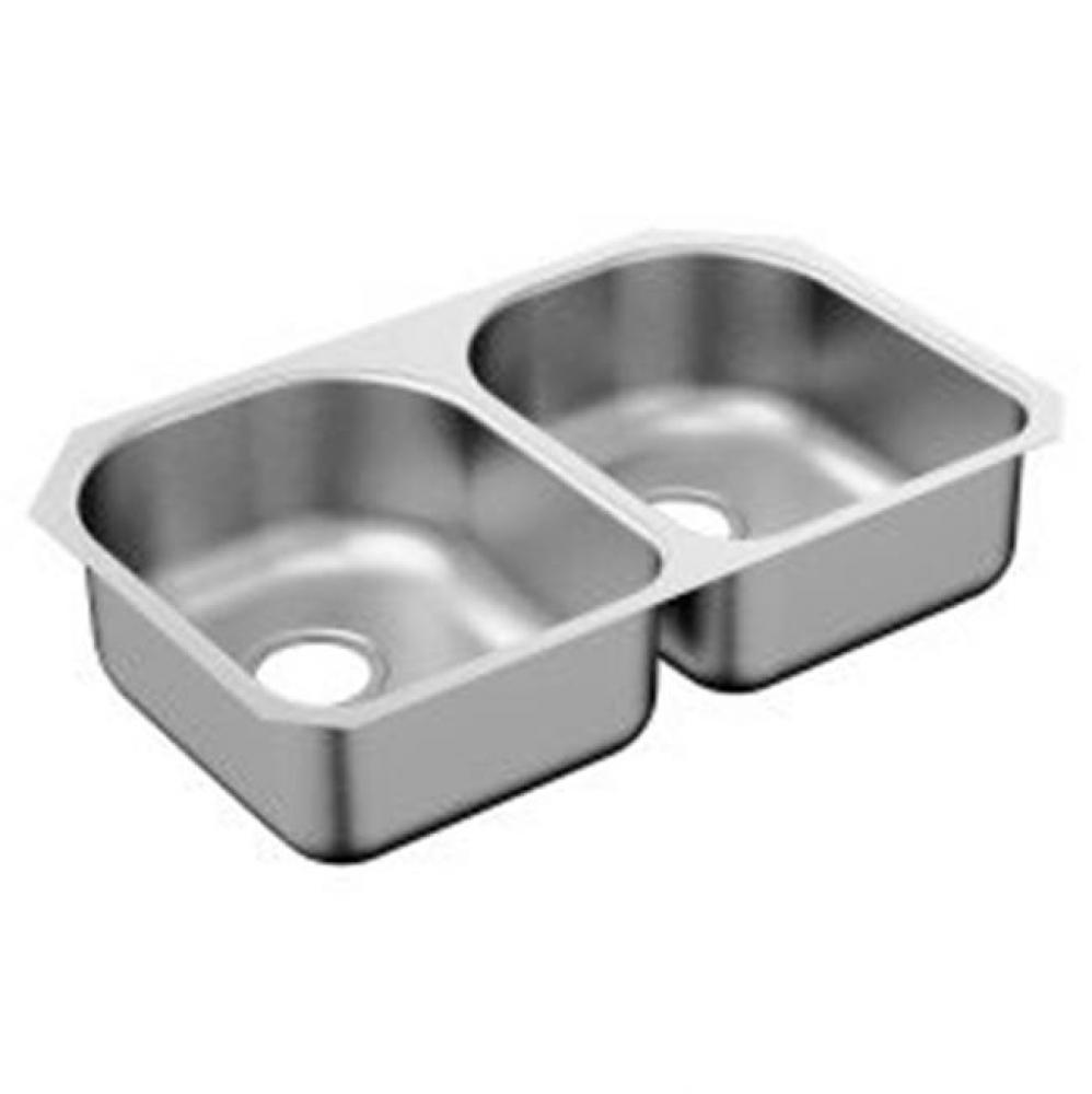 29-1/4&apos;&apos;x18-1/2&apos;&apos; stainless steel 18 gauge double bowl sink