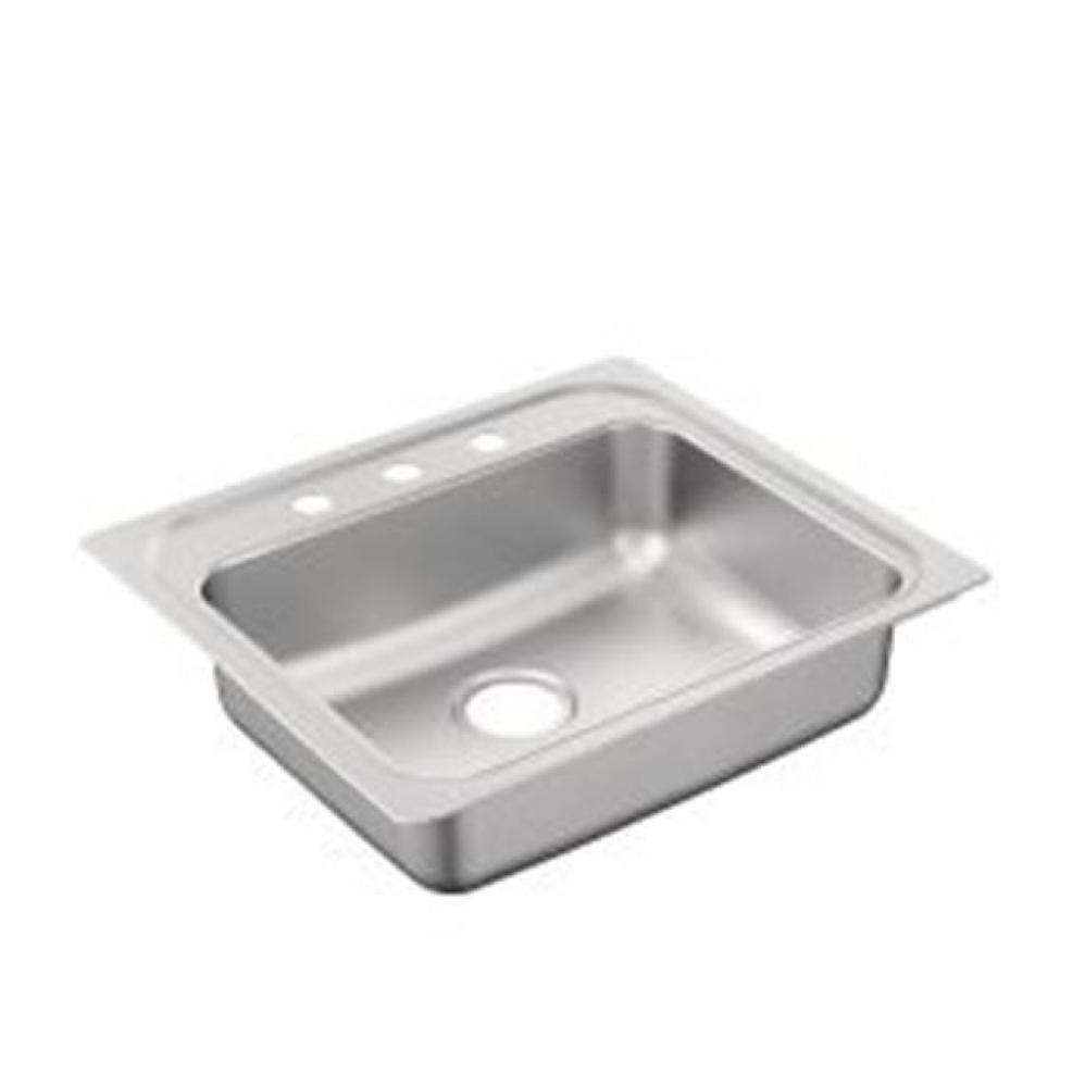 25&apos;&apos;x22&apos;&apos; stainless steel 20 gauge single bowl drop in sink