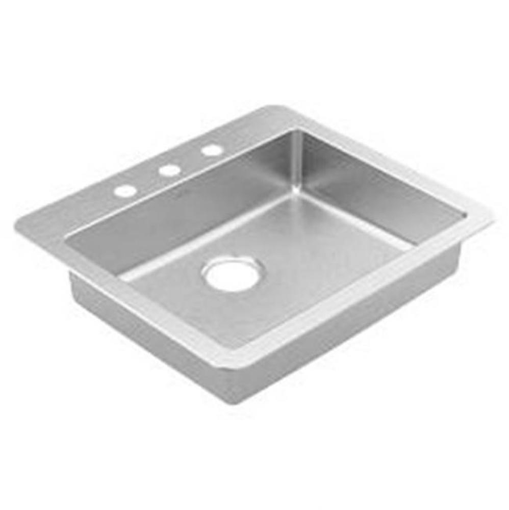 25&apos;&apos;x22&apos;&apos; stainless steel 18 gauge single bowl drop in sink