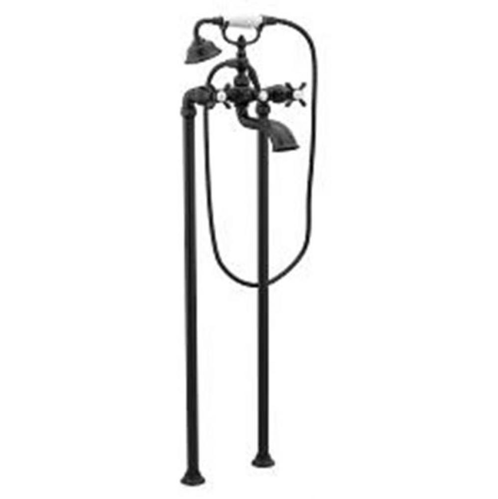 Weymouth Wallmount Tub Filler, Matte Black