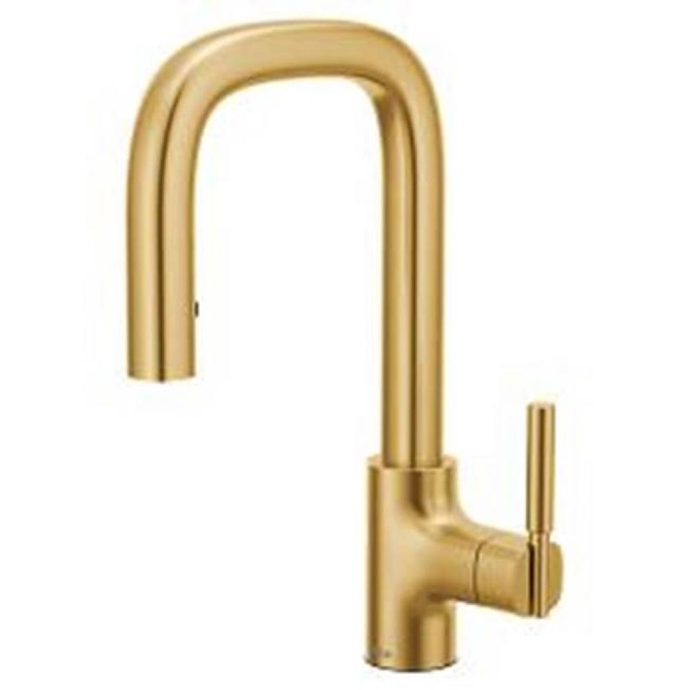 Brushed Gold One-Handle Pulldown Bar Faucet