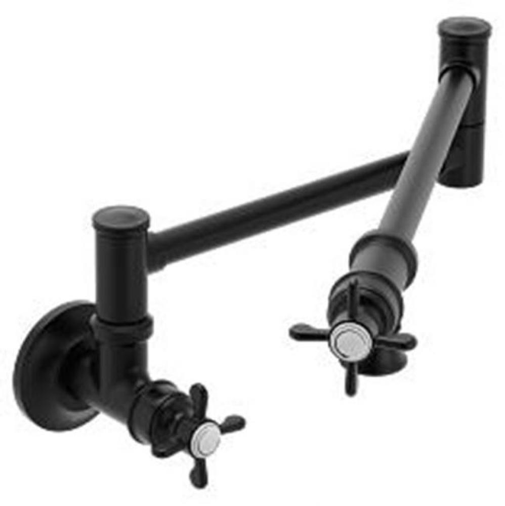 Matte black two-handle kitchen faucet