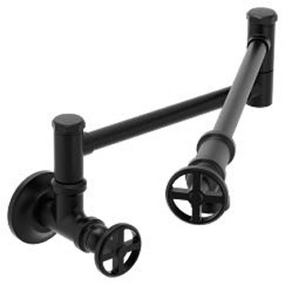 Matte black two-handle kitchen faucet