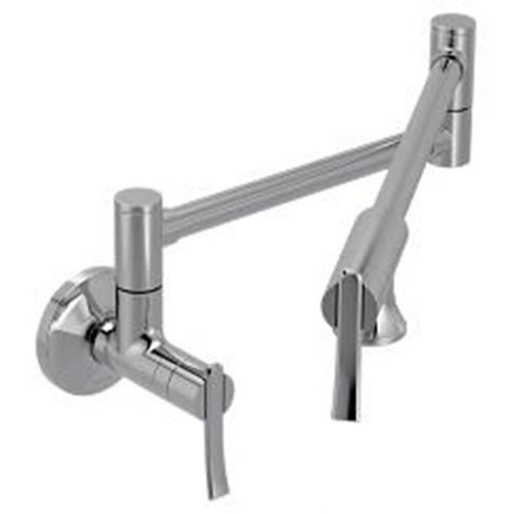 Chrome two-handle kitchen faucet