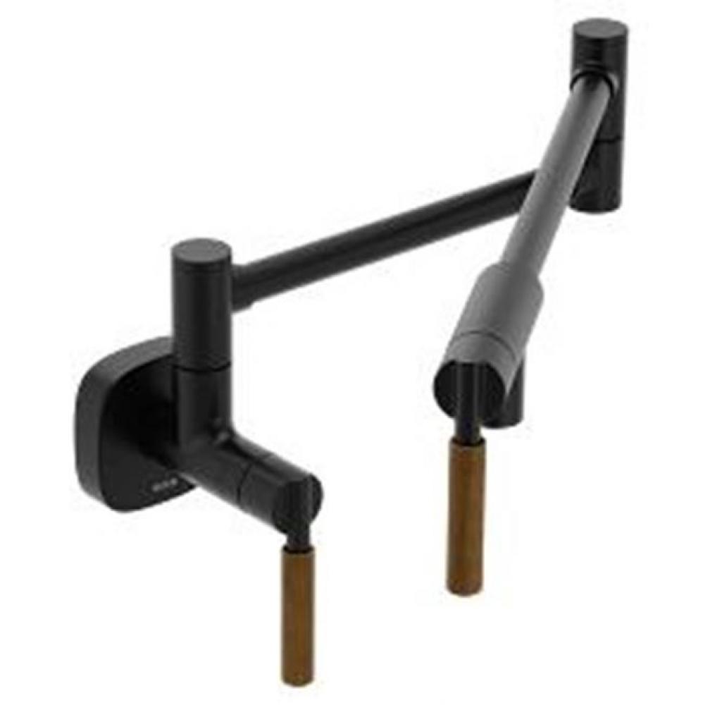 Matte black two-handle kitchen faucet