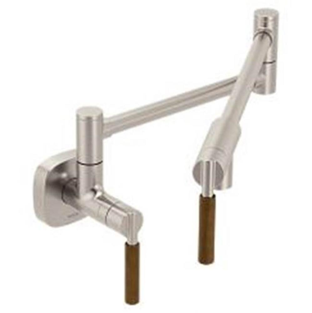 Spot resist stainless two-handle kitchen faucet