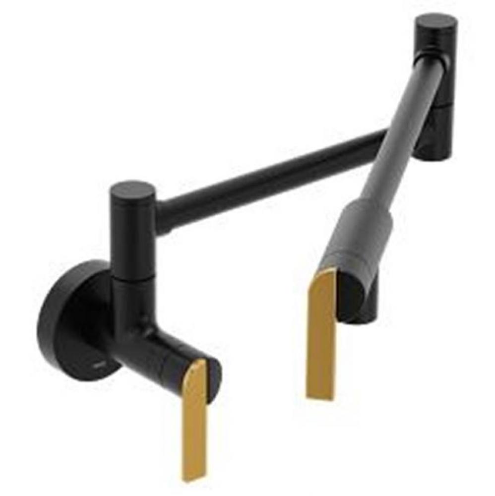 Matte black two-handle kitchen faucet