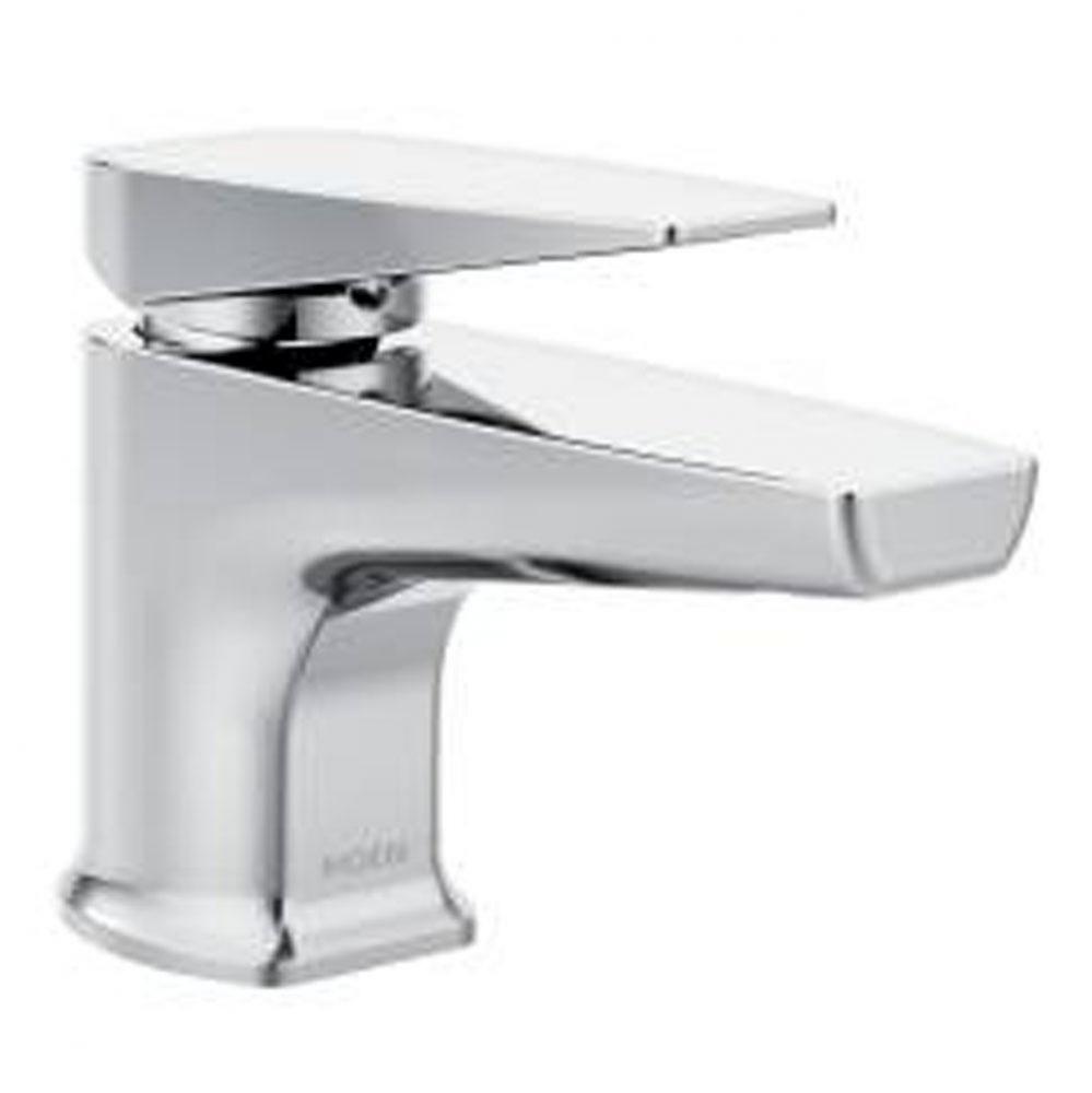 Chrome one-handle bathroom faucet