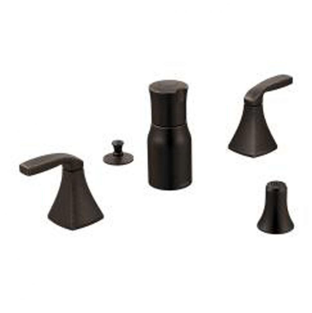 Oil rubbed bronze two-handle bidet faucet