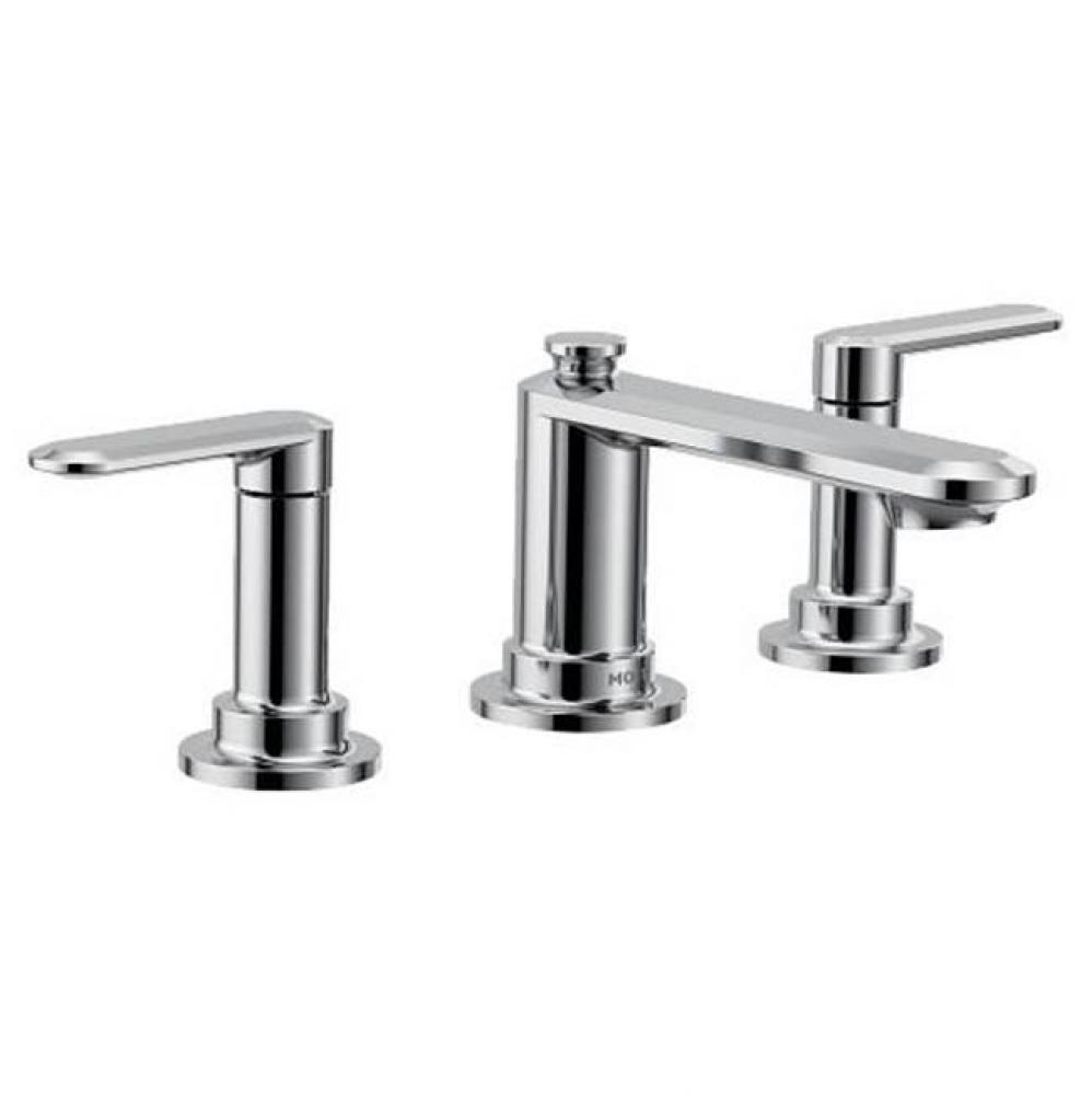 Chrome two-handle bathroom faucet