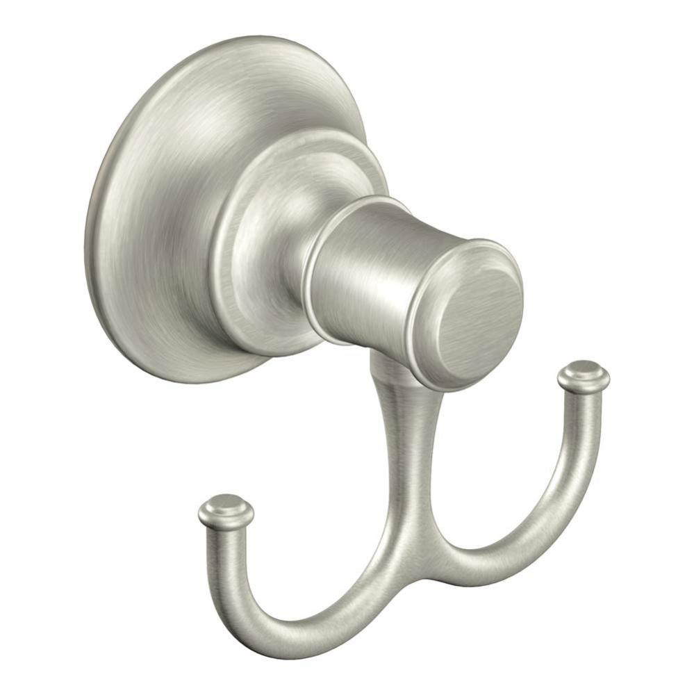 Spot Resist Brushed Nickel Double Robe Hook