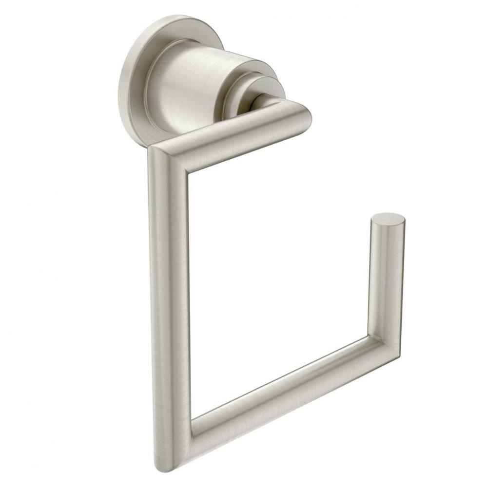 Arris Modern Hand Towel Ring, Brushed Nickel