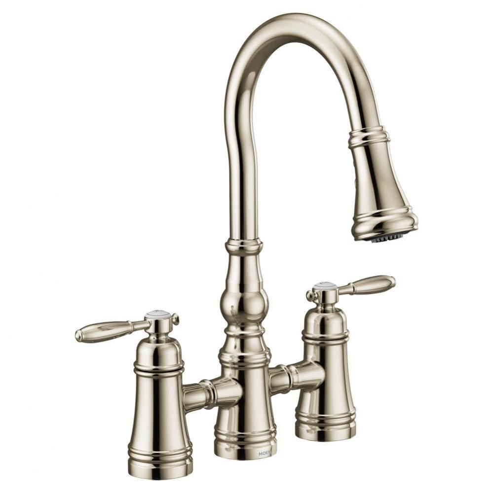 Moen Weymouth 2-Handle Bridge Faucet in Polished Nickle